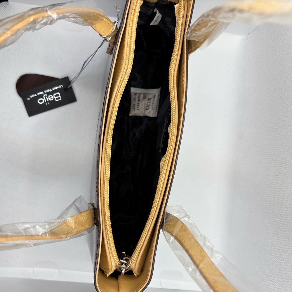 Beijo Brown and Tan Shoulder Bag with Gold Hardware - Picture 4 of 5